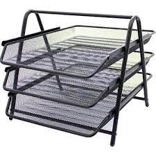 منظم ورق 5 طبقات مع حامل ملفات اسود معدن مستطيل